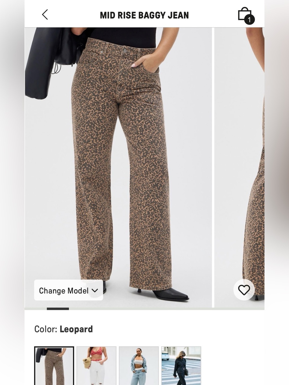 Fabletics Leopard Print Wide-Leg Pants in Brown